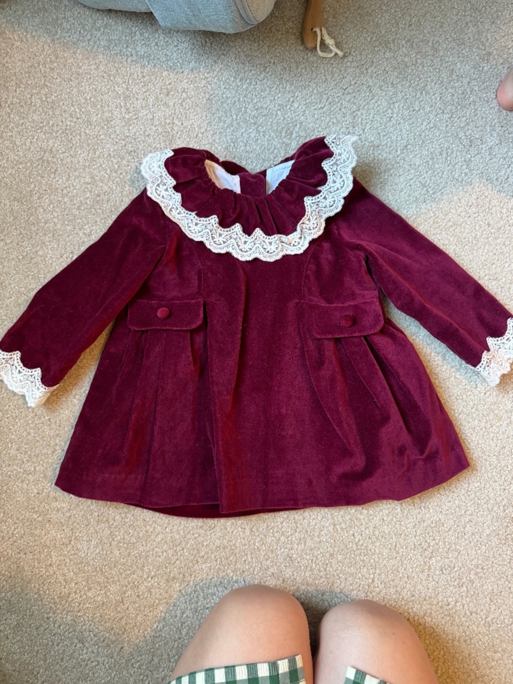 La Coqueta Holiday Dress Dark Red Velvet inspired size 2y